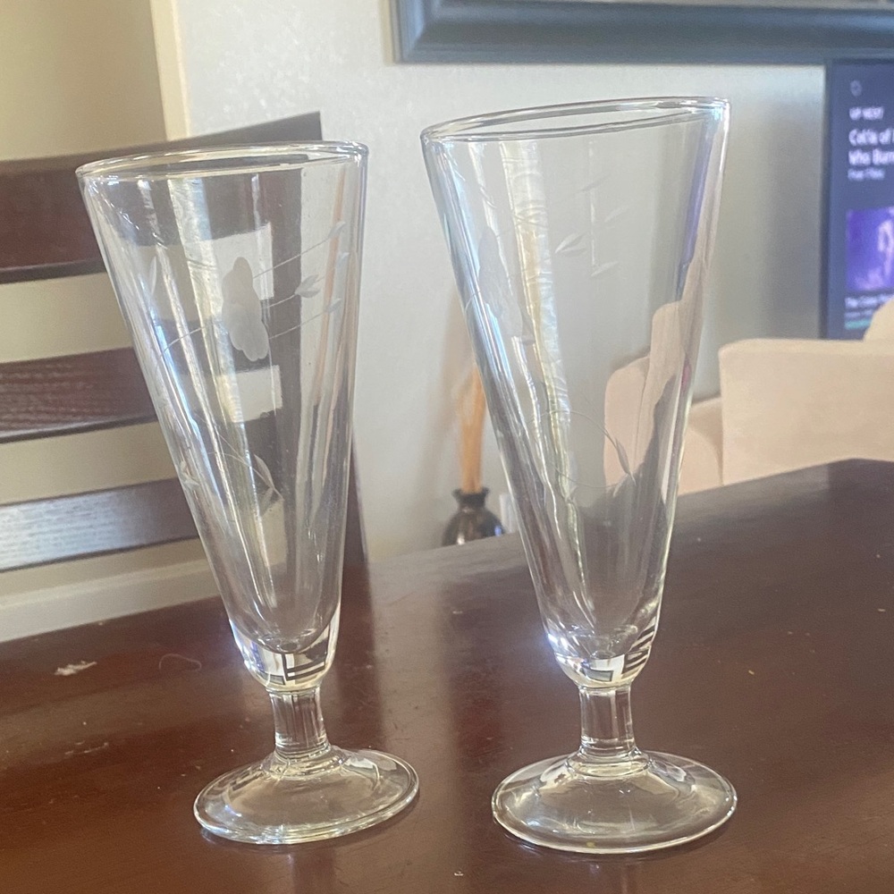 Princess House Clear Glass Flutes